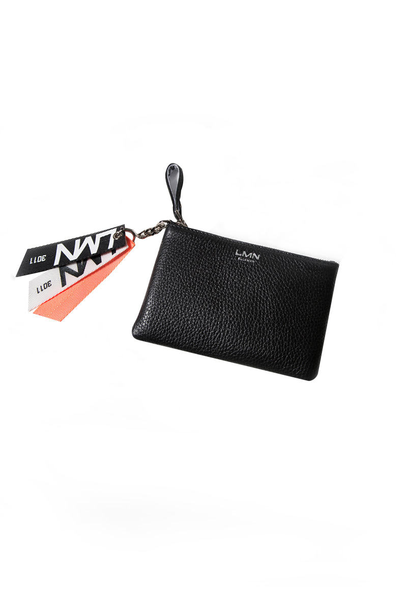 DEER LEATHER POUCH-BLACK